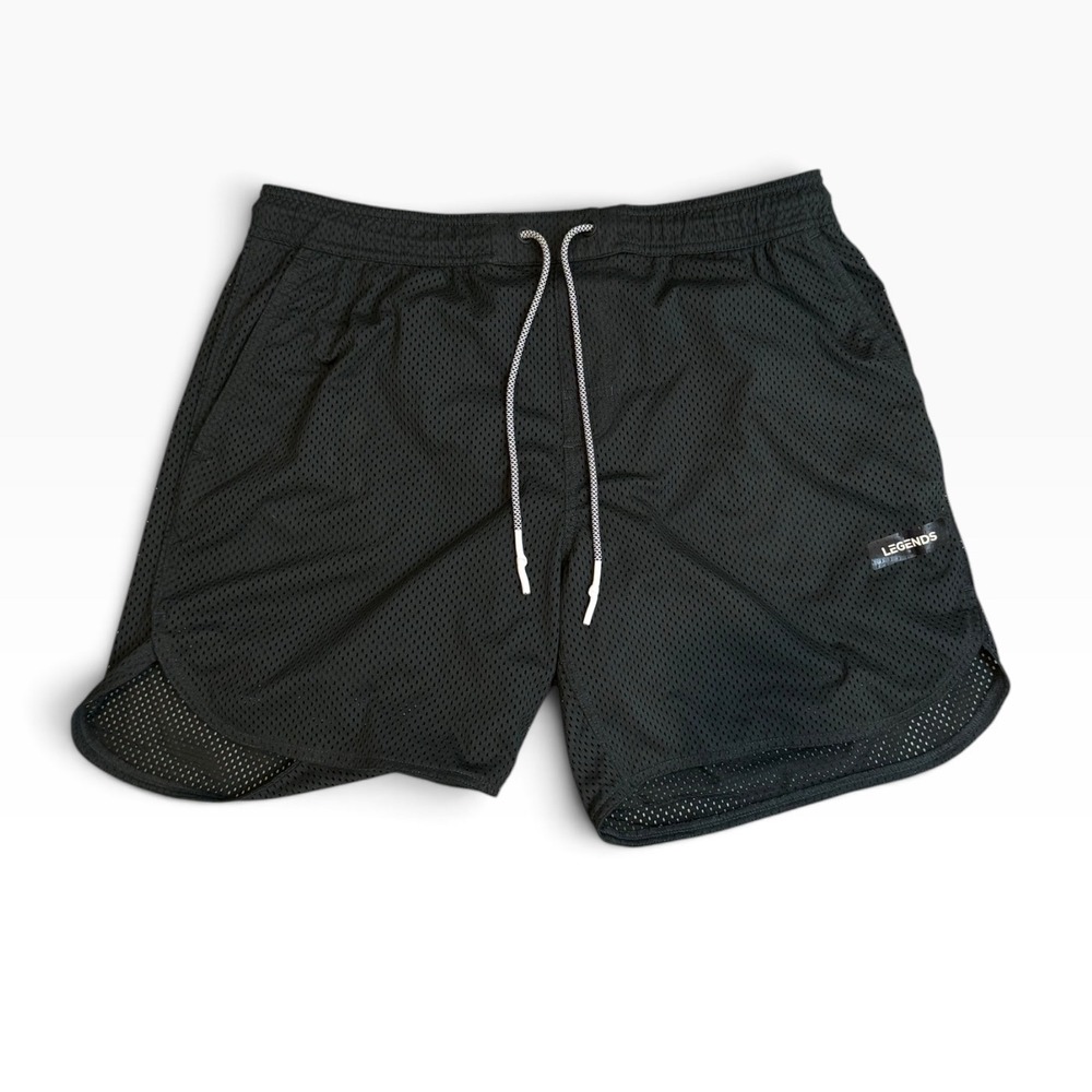 Legends Relay Mesh Shorts Mens XL Black Athletic Training Gym Running 5.5 Inseam